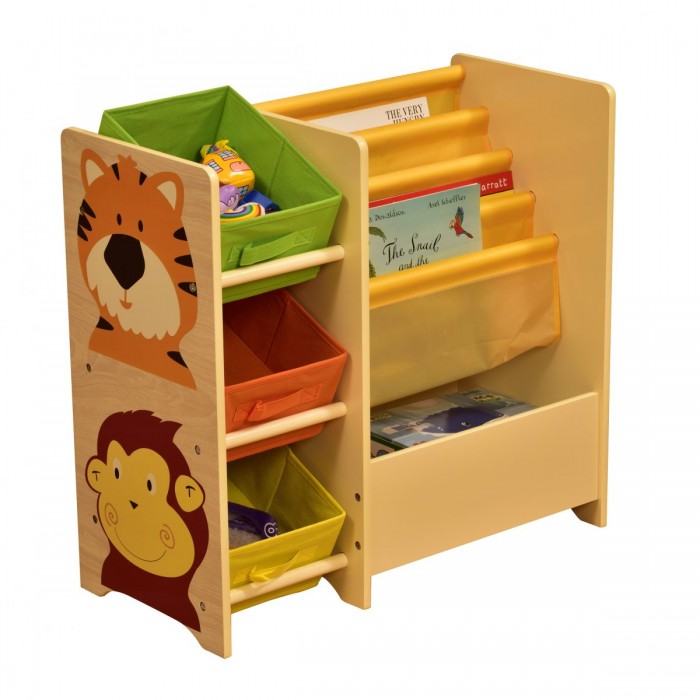 Organizator Biblioteca Jungle pentru jucarii carti reviste - din lemn MDF Liberty House 